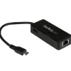 Adaptador de Red Startech Adaptador USB 3.1 Type-C a Ethernet + Puerto USB Negro