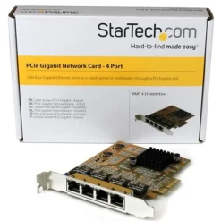 Adaptador de Red Startech Tarjeta de Red PCI Express Ethernet Gigabit con 4 Puertos RJ45