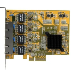 Adaptador de Red Startech Tarjeta de Red PCI Express Ethernet Gigabit con 4 Puertos RJ45