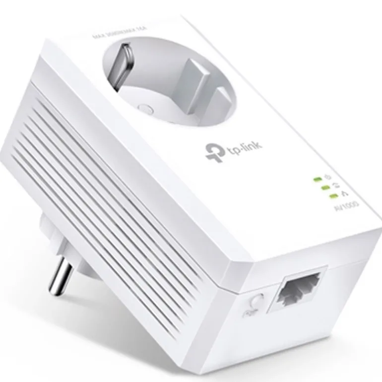 Adaptador de Red TP-Link Powerline AV1000 1000Mbps 300m Con Enchufe Incorporado