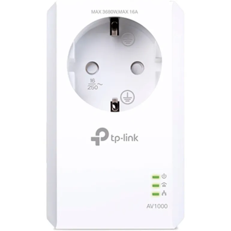 Adaptador de Red TP-Link Powerline AV1000 1000Mbps 300m Con Enchufe Incorporado