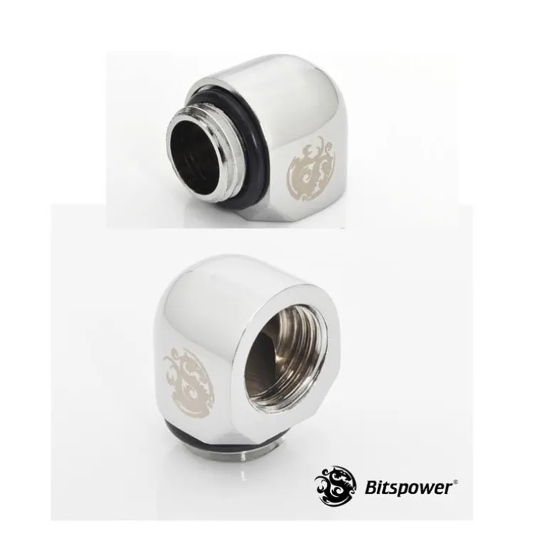 Adaptador G1/4" - Bitspower 90º "Shiny Silver"