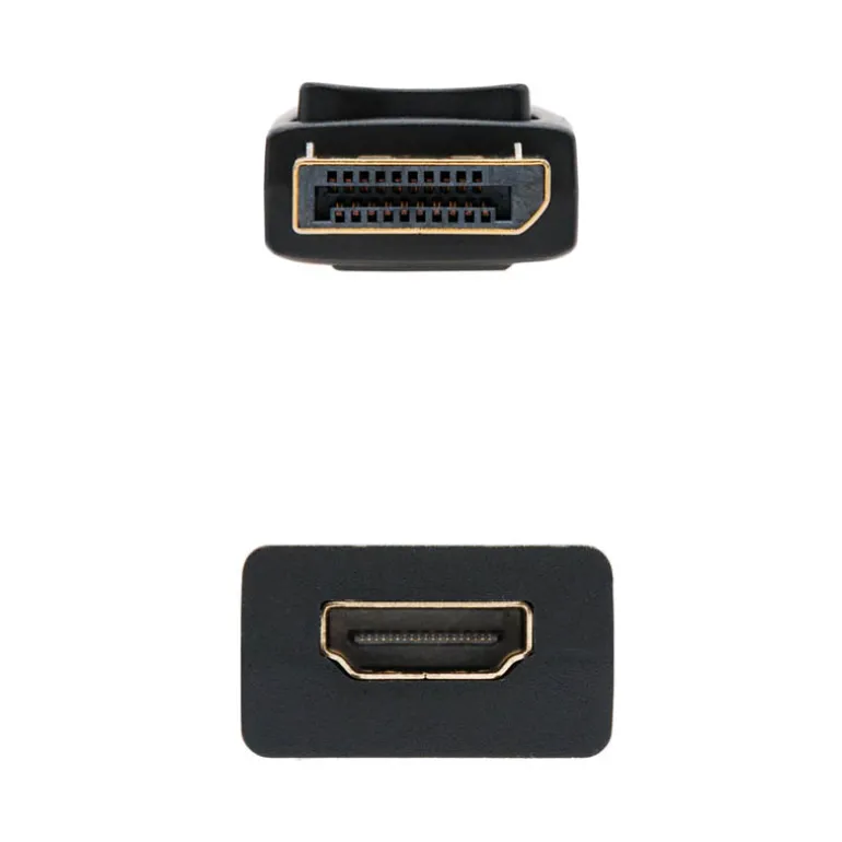 Adaptador HDMI NanoCable Conversor DisplayPort a HDMI DP/M-HDMI A/H Negro 15cm