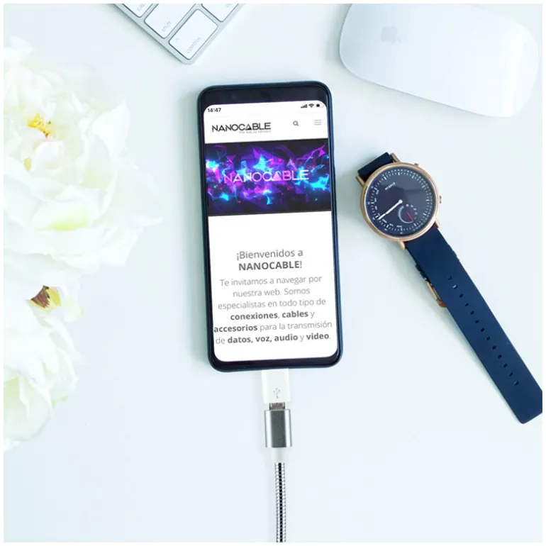 Adaptador Nanocable Lightning-M a Micro USB-H