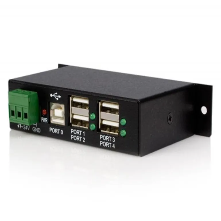 Adaptador Startech HUB Ladrón USB 2.0 4 Puertos Reforzado Industrial con Alimentación