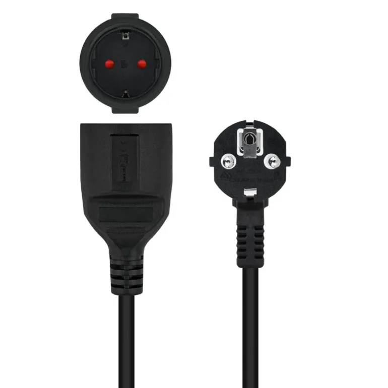 Alargador Nanocable Extension Cable Alimentación 2.0m Negro