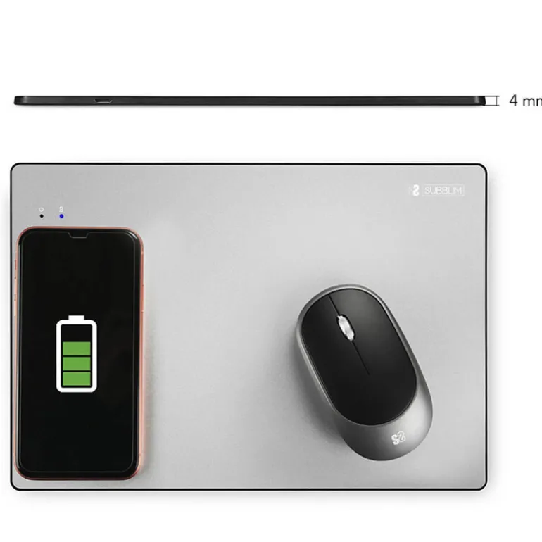 Alfombrilla Subblim Carga Inalámbrica 10W Plata