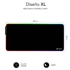 Alfombrilla Subblim MP-02RGB01 LED RGB Premium XL