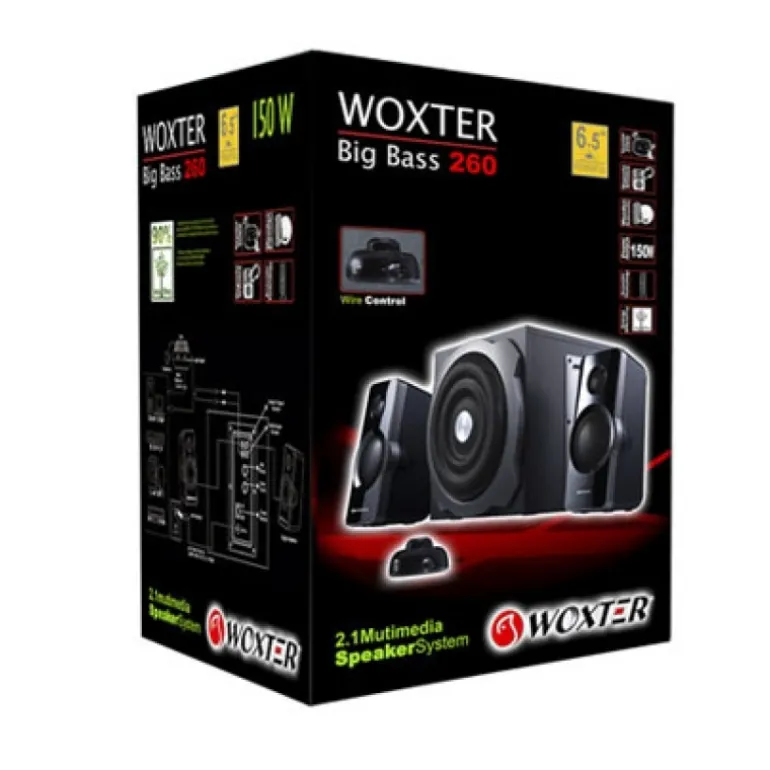 Altavoces Woxter Big Bass 260 2.1 150W Negro