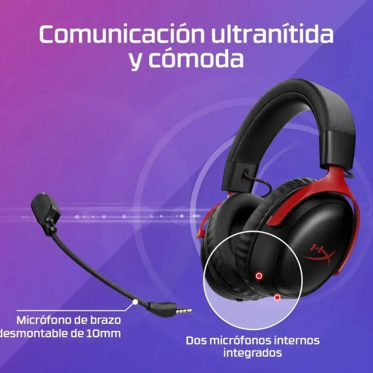 Auriculares HyperX Cloud III S Wireless 2.4GHz Multiplataforma Negro