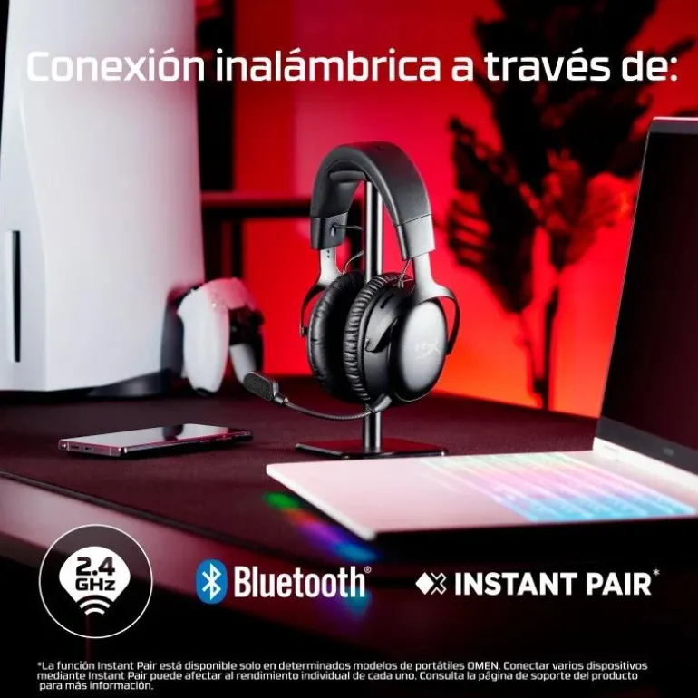 Auriculares HyperX Cloud III S Wireless 2.4GHz Multiplataforma Negro