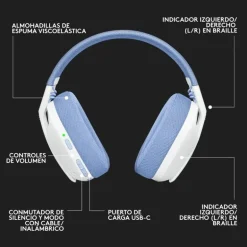 Auriculares Logitech G435 LIGHTSPEED Wireless Blanco