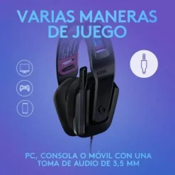 Auriculares Logitech G335 LightSpeed Para PC Negro