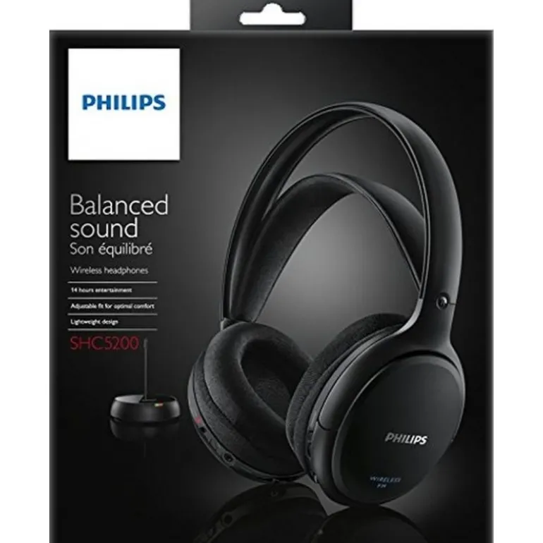 Auriculares Philips SHC5200 Hi-Fi Inalambrico Negro