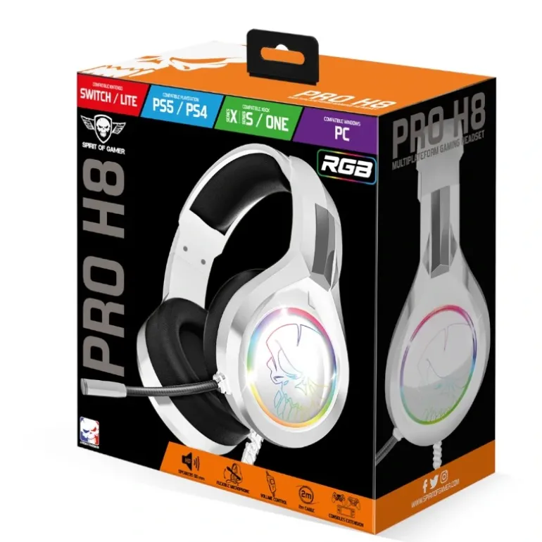 Auriculares Spirit of Gamer Pro-H8 Blanco