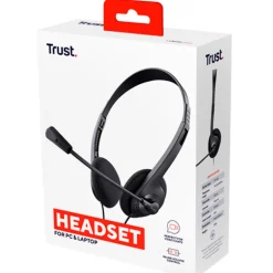 Auriculares Trust Chat Headset 24659 Con Micrófono Jack 3.5 Negros