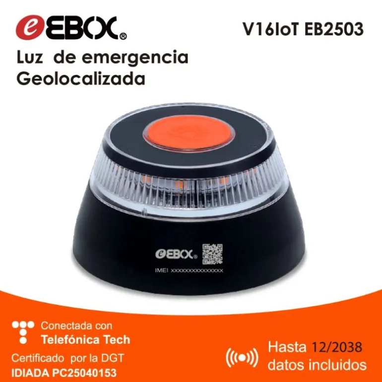 Baliza de Señalización Ebox EB2503 Homologada DGT Geolocalizada Negro