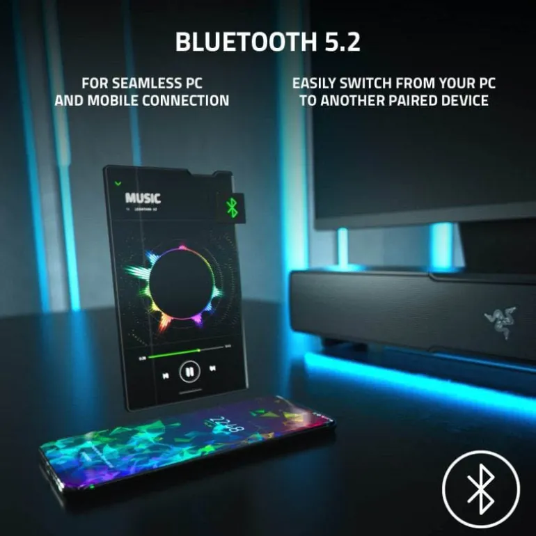 Barra Sonido Razer Leviathan V2 65W Bluetooth 5.2 Negro