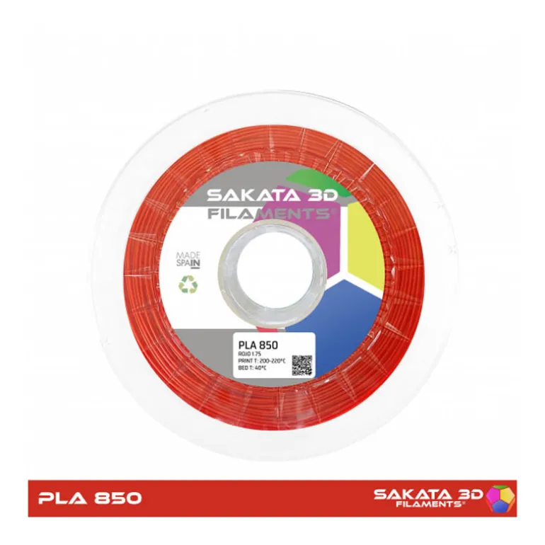 Bobina Sakata 3D Filamento PLA 850 1.75mm 1Kg Rojo