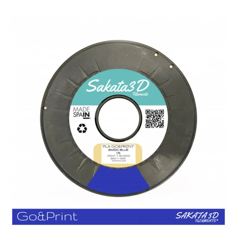 Bobina Sakata 3D Filamento PLA GO&PRINT 1.75mm 1Kg Azul