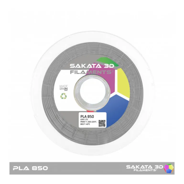 Bobina Sakata 3D Filamento PLA 850 1.75mm 1Kg Gris