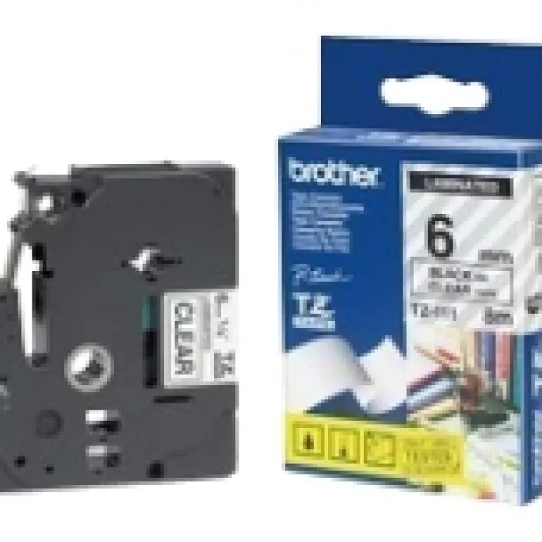 Brother TZE-111 6mm Transparente Negro - Cinta Brother