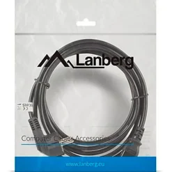 Cable Alimentación Lanberg CA-C13C-11CC-0050-BK C13 Acoplador CEE7/7 5m Negro