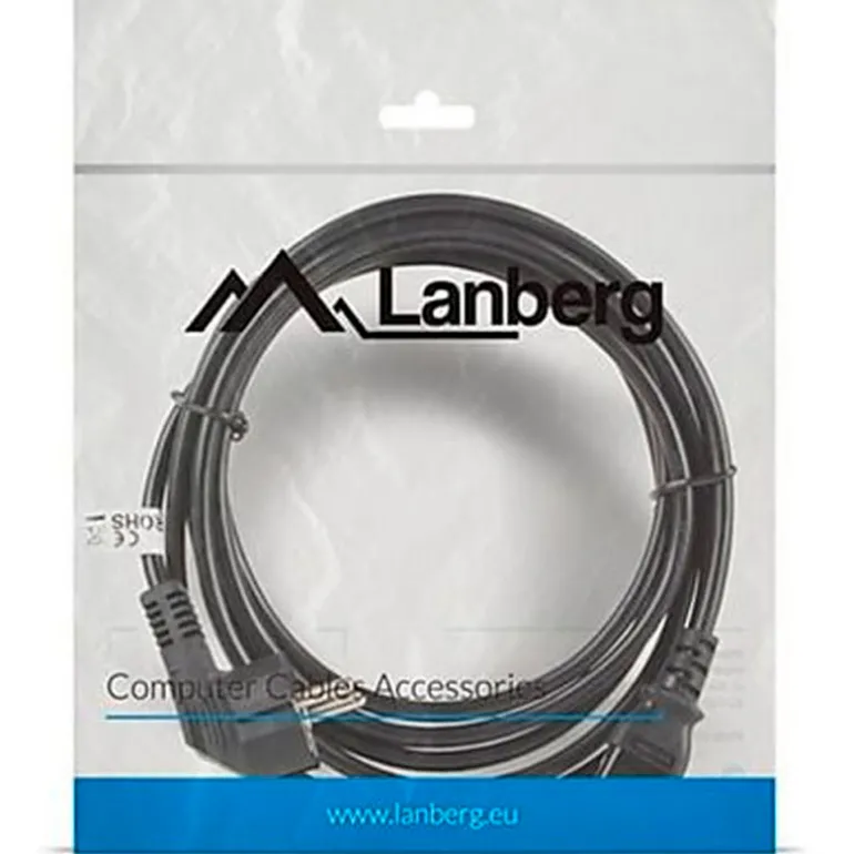 Cable Alimentación Lanberg CA-C13C-11CC-0050-BK C13 Acoplador CEE7/7 5m Negro