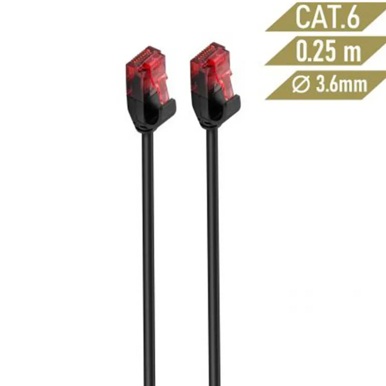 Cable Ewent Latiguillo RJ45 Cat.6 UTP Slim 2.0m Negro