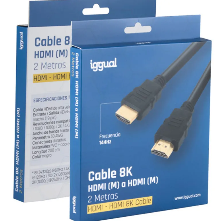 Cable HDMI iggual HDMI 2.1 8K@60hz 2m