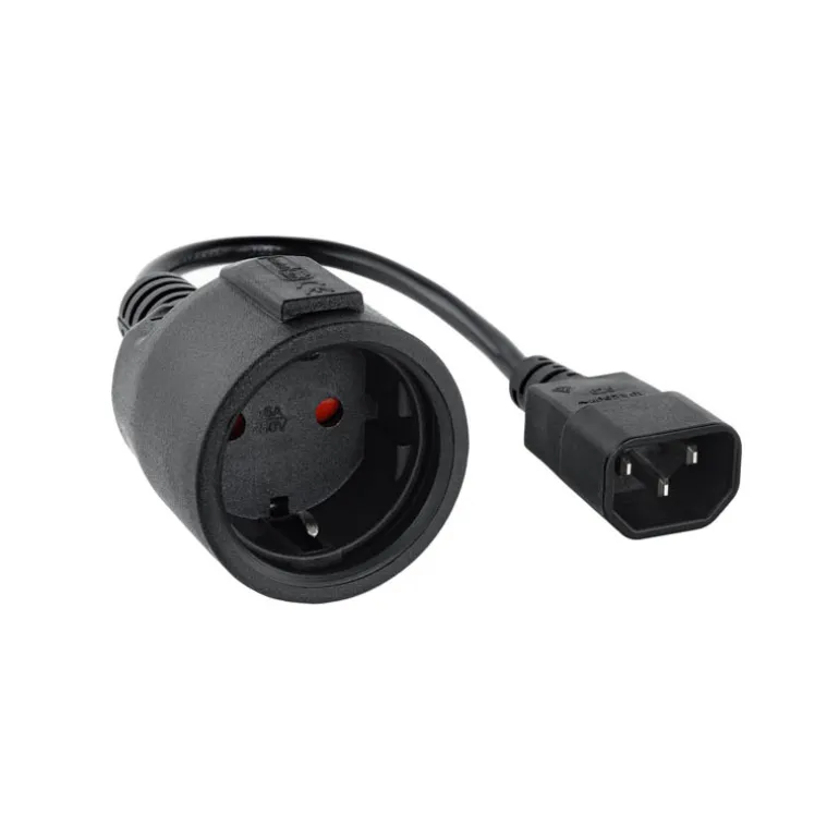 Cable Nano Cable Adaptador C14M a CEE7H 0.25M Negro