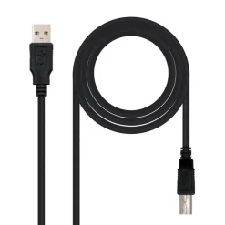 Cable Nano Cable USB 2.0 Impresora Tipo AM-BM 1M Negro