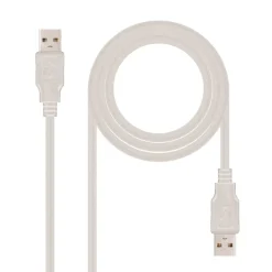 Cable Nano Cable USB 2.0 Tipo AM-AM 2M Blanco