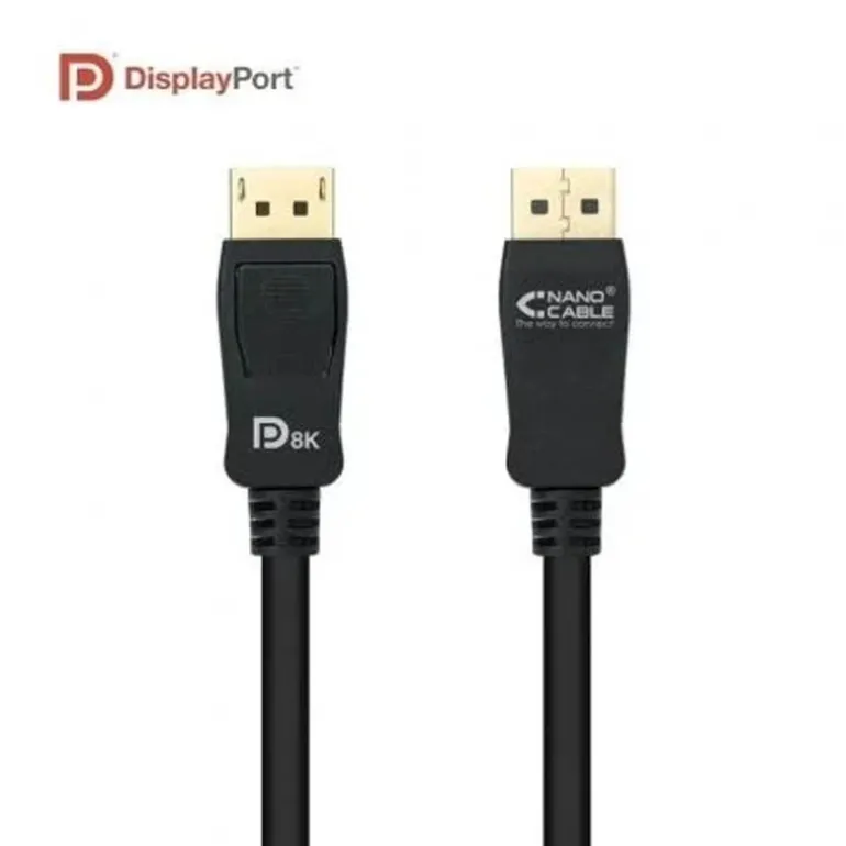 Cable Nanocable DisplayPort 1.4 8K 1.5m Negro