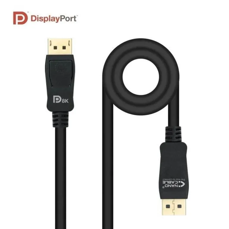 Cable Nanocable DisplayPort 1.4 8K 1.5m Negro