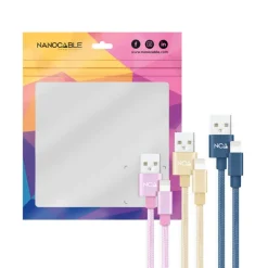 Cable Nanocable Lightning a USB 2.0 Mallado 1.0m 3U Rosa Azul Dorado