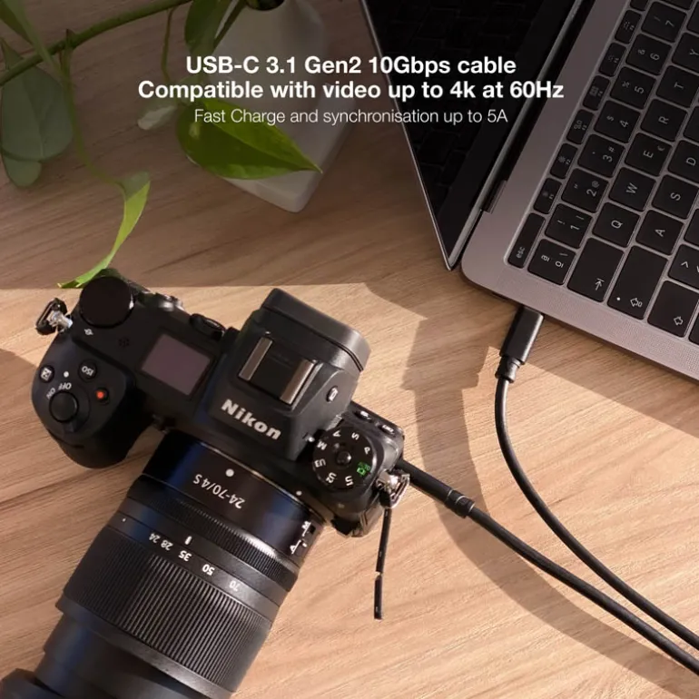 Cable Nanocable USB 3.1 4K 60Hz 5A C a USB-C 2m Negro