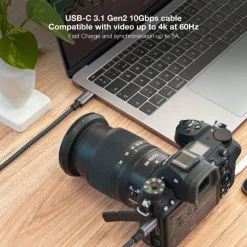 Cable Nanocable USB 3.2 4K 60Hz 5A C a USB-C 1.5m Gris