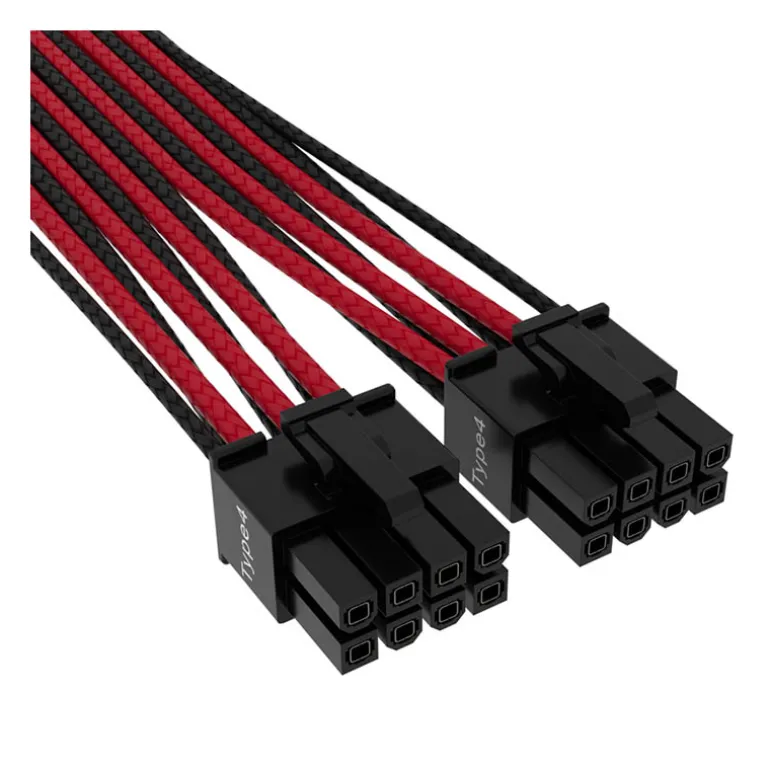 Cable PSU Corsair 600W PCIe 5.0 12VHPWR Type 4 Rojo Negro
