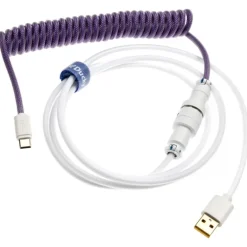 Cable Teclado Ducky Cable Espiral Morado/Blanco