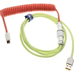 Cable Teclado Ducky Cable Espiral Verde/Rojo