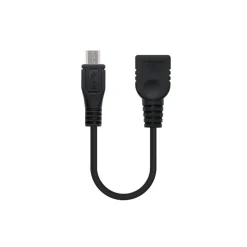Cable USB  Nanocable USB 2.0 OTG Tipo Micro B/M-A/H Negro 15cm