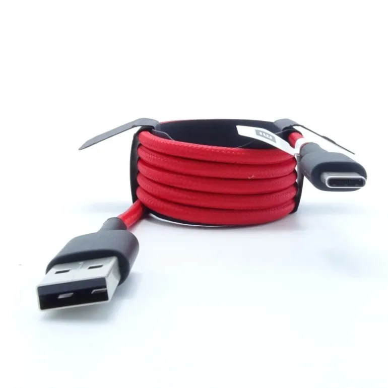 Cable USB Xiaomi Braided USB Type-C 100 cm Rojo