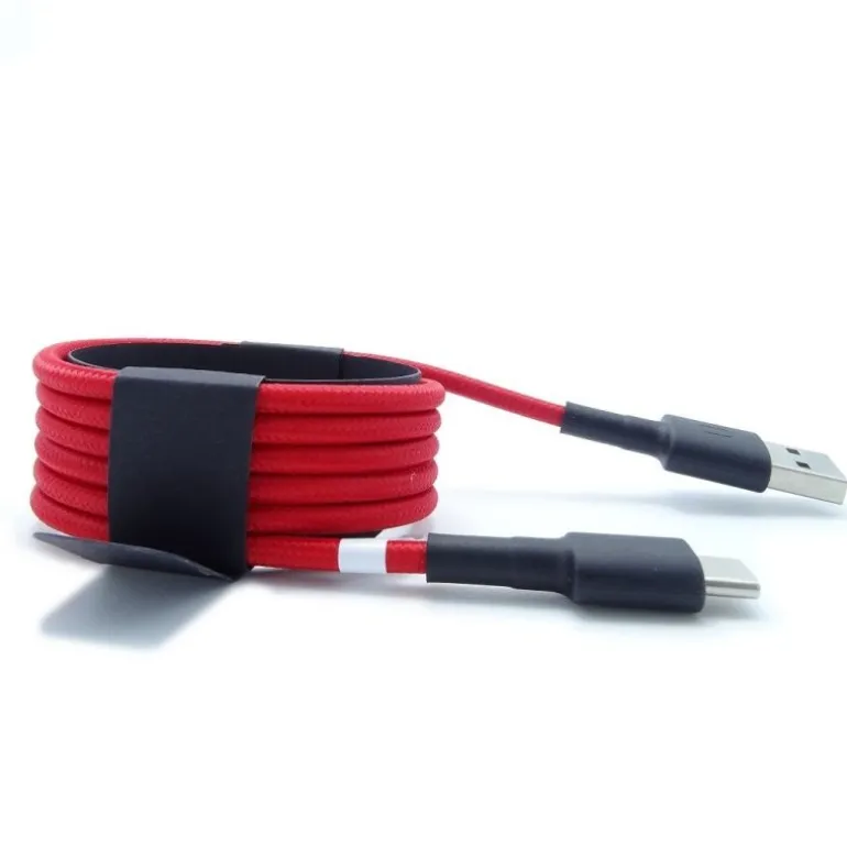 Cable USB Xiaomi Braided USB Type-C 100 cm Rojo