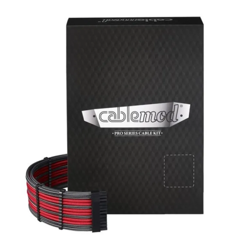 CableMod PRO ModMesh C-Series AXi/HXi/RM Carbón/Rojo - Kit Cables