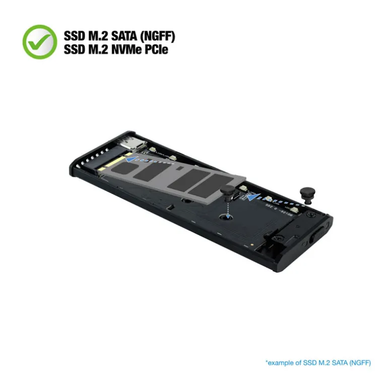 Caja Externa TooQ Shinobi RGB Para SSD M.2 Negro