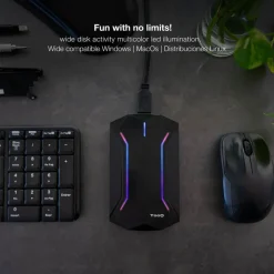 Caja Externa TooQ TQE-2599RGB Para HDD SSD Negro