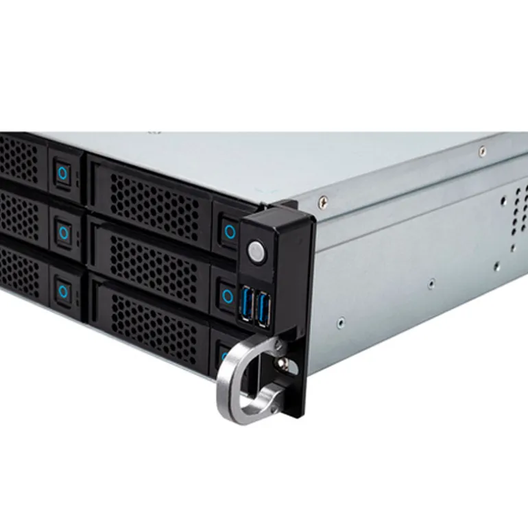 Caja Rack UNYKach HSW6212 Hot Swap 19" 2U 12 Bahías Plata