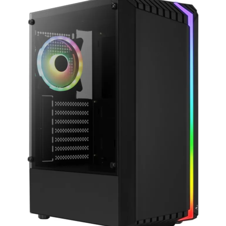 Caja/Torre Aerocool Bionic V2 RGB Cristal Templado Negro