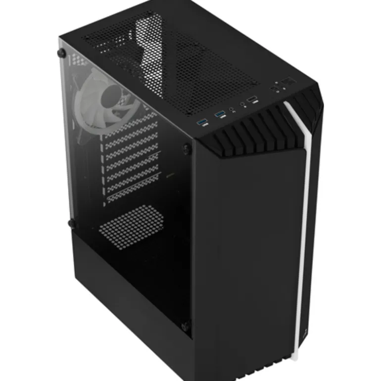 Caja/Torre Aerocool Bionic V2 RGB Cristal Templado Negro